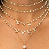 DIY Chain 18K Plated Copper Metal Thick Silver Natural Pearls Charms