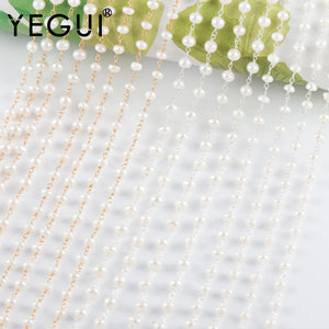 DIY Chain 18K Plated Copper Metal Thick Silver Natural Pearls Charms