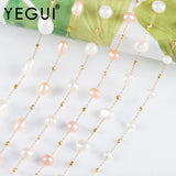 DIY Chain Stainless Steel with Natural Pearl