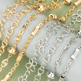 18k Rhodium Plated DIY Chain, 1m/lot