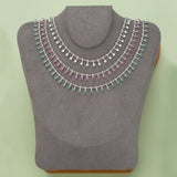 C321 Nickel Free Rhodium Plated Chain with Zircons 50cm/Lot