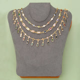 C321 Nickel Free Rhodium Plated Chain with Zircons 50cm/Lot