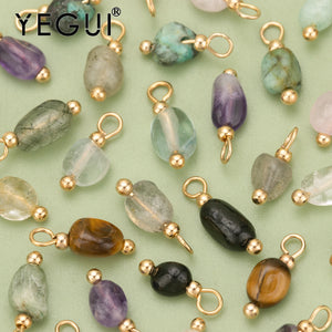 Natural Stone Charms 18k Plated Hand Made DIY Pendants