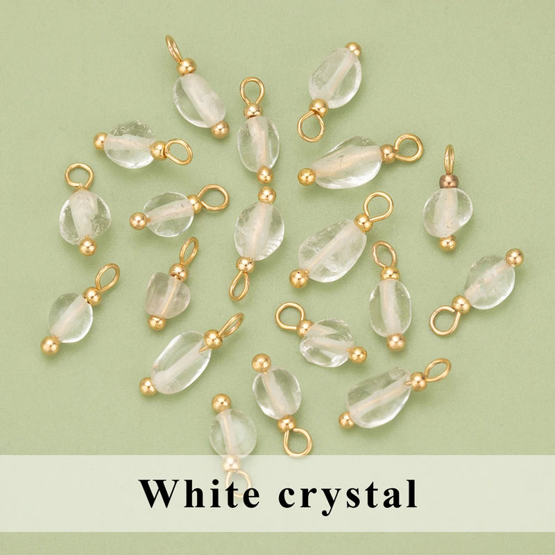 Natural Stone Charms 18k Plated Hand Made DIY Pendants