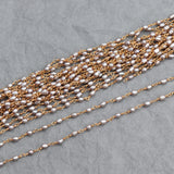 DIY Chain Necklace 18K Plated 0.3 Microns Natural Stone Pearl Beads