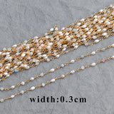 DIY Chain Necklace 18K Plated 0.3 Microns Natural Stone Pearl Beads
