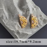 18k Plated Copper Metal Zircon Charms Jewelry Making