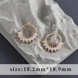 18k Plated Copper Metal Zircon Charms Jewelry Making