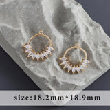 18k Plated Copper Metal Zircon Charms Jewelry Making