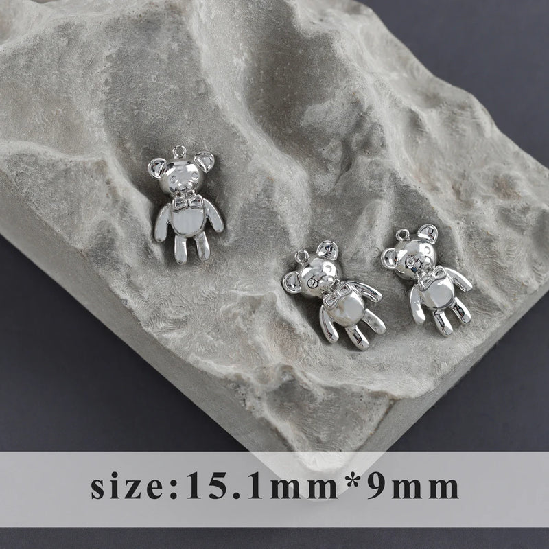 18k Plated Copper Metal Zircon Charms DIY Pendants 10pcs/lot
