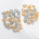 18k Plated Copper Metal Charms with Zircons, 10pcs/lot