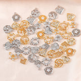 18k Plated Copper Metal Charms with Zircons, 10pcs/lot