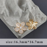 18k Plated Flower Shape Zircon Charms for DIY Jewelry Making