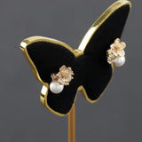 18k Plated Flower Shape Zircon Charms for DIY Jewelry Making