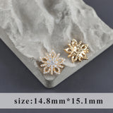 18k Plated Flower Shape Zircon Charms for DIY Jewelry Making
