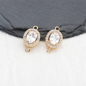 18k Plated Zircon Pendant Jump Ring for DIY Earring Making