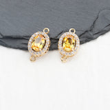18k Plated Zircon Pendant Jump Ring for DIY Earring Making