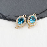 18k Plated Zircon Pendant Jump Ring for DIY Earring Making