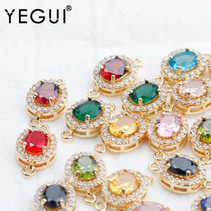 18k Plated Zircon Pendant Jump Ring for DIY Earring Making
