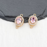 18k Plated Zircon Pendant Jump Ring for DIY Earring Making