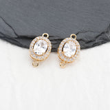 18k Plated Zircon Pendant Jump Ring for DIY Earring Making