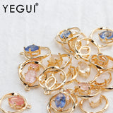DIY Zircon Pendants - 18k Plated Nickel-Free Jewelry Accessories - 10pcs/lot