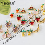 18k Plated Zircon Charms for DIY Earrings
