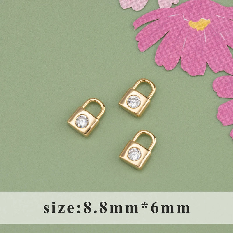 18k Rhodium Plated Copper Zircon DIY Pendant 10pcs/lot