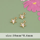 18k Rhodium Plated Copper Zircon DIY Pendant 10pcs/lot