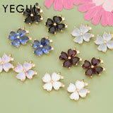 Petite Petal Charms 18K Plated Zircon Pendants 6pcs