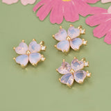 Petite Petal Charms 18K Plated Zircon Pendants 6pcs