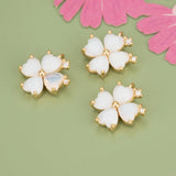 Petite Petal Charms 18K Plated Zircon Pendants 6pcs