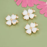 Petite Petal Charms 18K Plated Zircon Pendants 6pcs