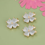 Petite Petal Charms 18K Plated Zircon Pendants 6pcs