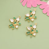 18k Plated Jewelry Findings, Copper Zircons DIY Pendants