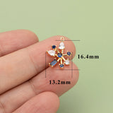 18k Plated Jewelry Findings, Copper Zircons DIY Pendants