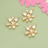 18k Plated Jewelry Findings, Copper Zircons DIY Pendants