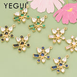 18k Plated Jewelry Findings, Copper Zircons DIY Pendants