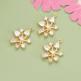 18k Plated Jewelry Findings, Copper Zircons DIY Pendants
