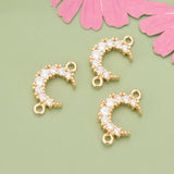 Moon Shape Rhodium Plated Copper Charms DIY Pendants