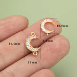 Moon Shape Rhodium Plated Copper Charms DIY Pendants