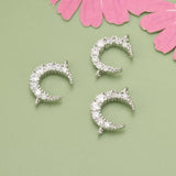 Moon Shape Rhodium Plated Copper Charms DIY Pendants