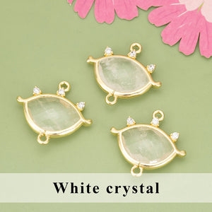 18k Plated Copper Natural Stone Charms DIY Pendants 4pcs/lot