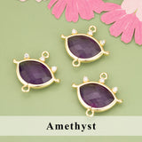 18k Plated Copper Natural Stone Charms DIY Pendants 4pcs/lot