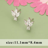 18k Rhodium Plated Copper Zircon Charms for DIY Earrings