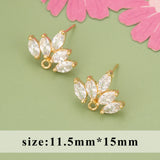 18k Rhodium Plated Copper Zircon Charms for DIY Earrings