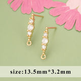 18k Rhodium Plated Copper Zircon Charms for DIY Earrings