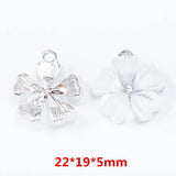20 PCS Flower Crystal Charms Alloy Jewelry Pendants for DIY Craft - JS2131