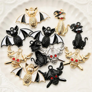 10pcs Bat Charms DIY Necklace Making Accessories