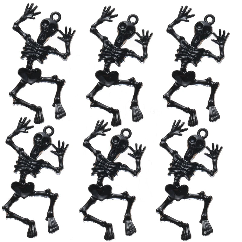 10pcs Skeleton Body Skull Charms DIY Necklace Keychain 50*27MM